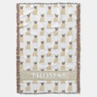 Couverture bébé personnalisée pour Pug