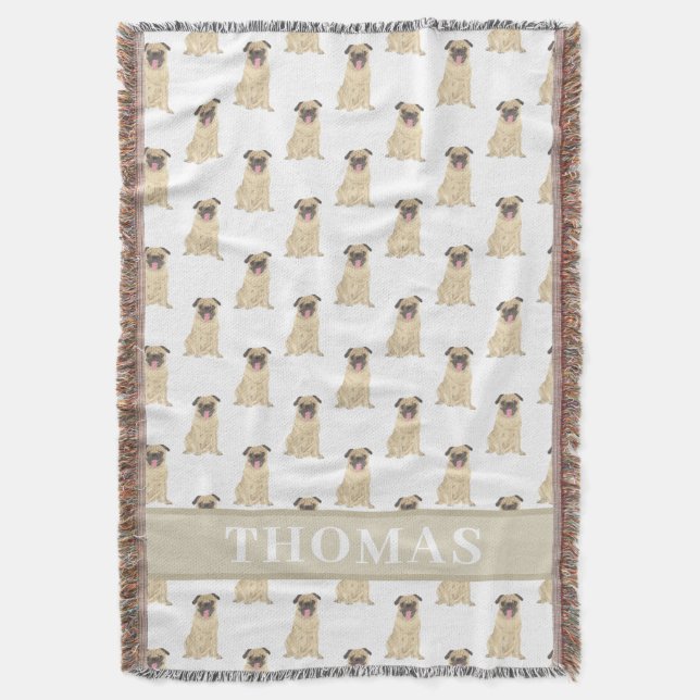 Couverture bébé personnalisée pour Pug (devant Vertical)