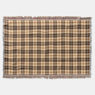 Couverture beige Brown de jet de plaid de tartan
