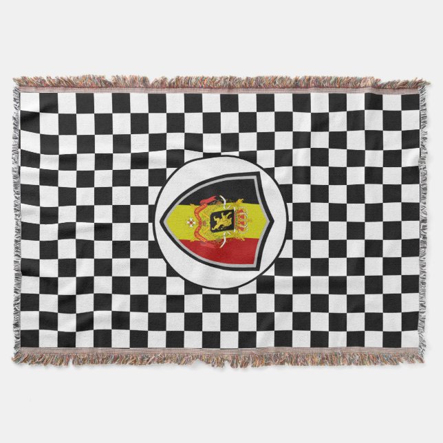 Couverture Belgium flag-coat arms throw blanket (Devant)