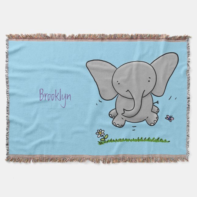 Couverture Belle adorable dessin d'éléphant bébé (Devant)