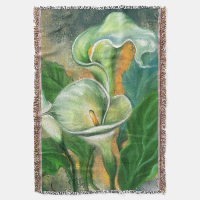 Couverture Belle Calla Lily Fleur Jeu Blanche Peinture (devant Vertical)