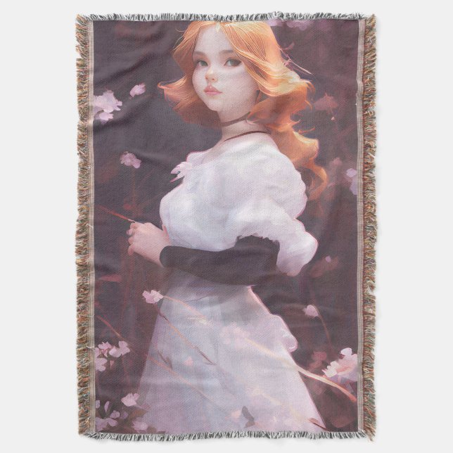 Couverture Belle Jeune Fille Parmi Les Fleurs Roses Portrait (devant Vertical)