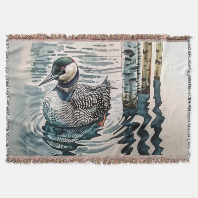 Couverture belle laine sur l'eau en aquarelle (Devant)