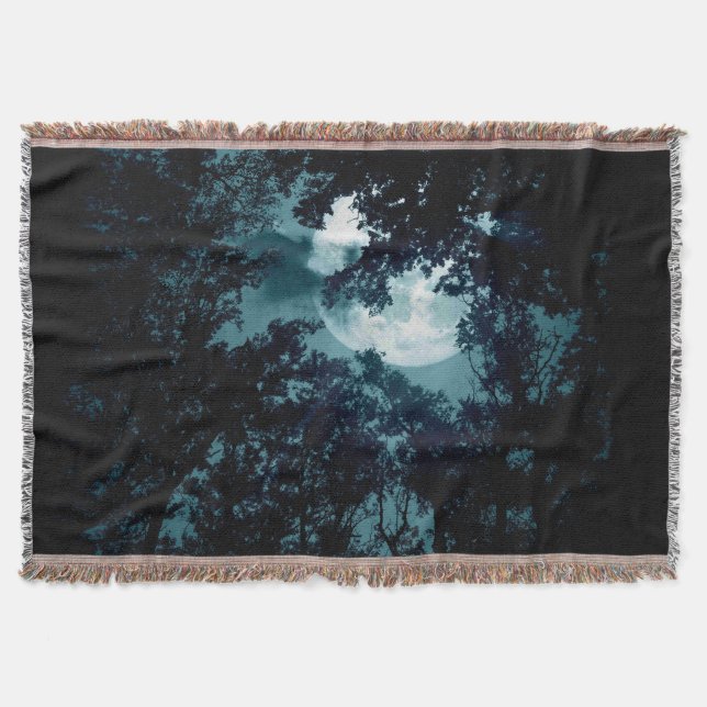 Couverture Belle Lune qui coule avec les arbres (Devant)
