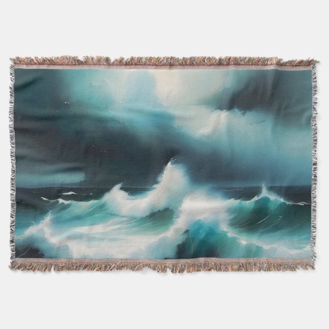 Couverture Belle peinture de vagues de l'Océan Bleu (Devant)