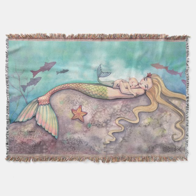 Couverture Berceuse de sirène Mère et bébé Art Fantastique (Devant)