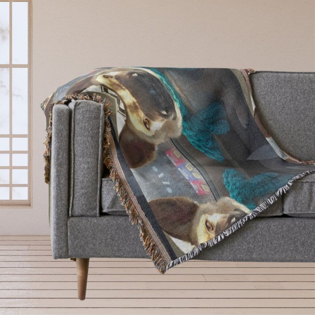 Couverture berger allemand Distorsion miroir (German Shepherd Mirrored Distortion Throw Blanket)