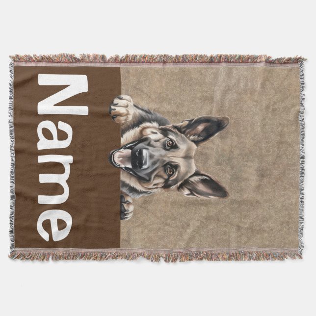 Couverture Berger Allemand Peeking Chien Chien Chien Animal (Devant)