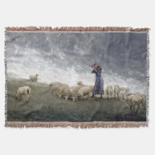 Couverture Bergère soignant des moutons Winslow Homer 1878