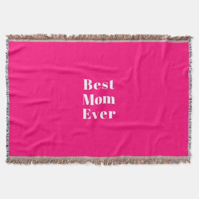 Couverture Best Mom Ever rose chaud fuchsia moderne chic élég (Devant)