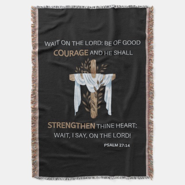 Couverture Bible Verse Écriture Psaume 27:14 KJV (devant Vertical)