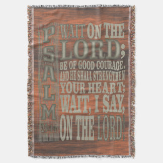 Couverture Bible Verse Psalm 27;14 Wood Topped Wall Tapestry