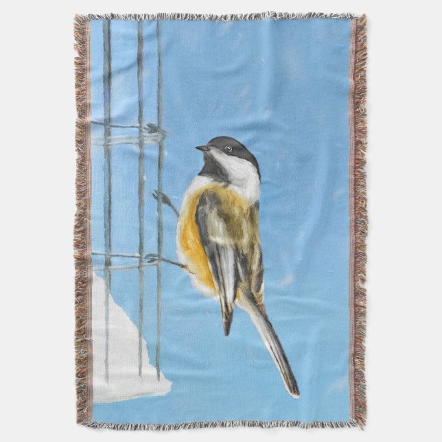 Couverture Bickadee sur la peinture d'alimentation - Oiseaux  (devant Vertical)