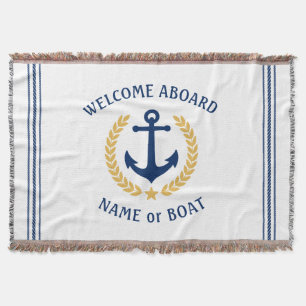 Couverture Bienvenue à bord Nom du bateau Ancre Gold Laurel