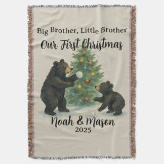 Couverture Big Brother Little Brother Bear Custom Christmas