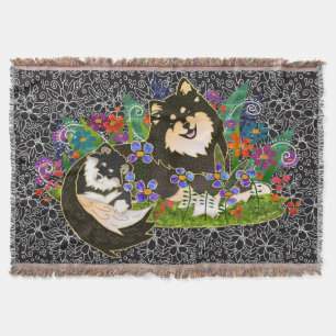 Couverture BINDI LAPPY Finlandais Lapphund tissé jeté de tapi