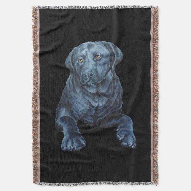 Couverture Black Lab Blue Dog Art Lancer Couvertur (devant Vertical)