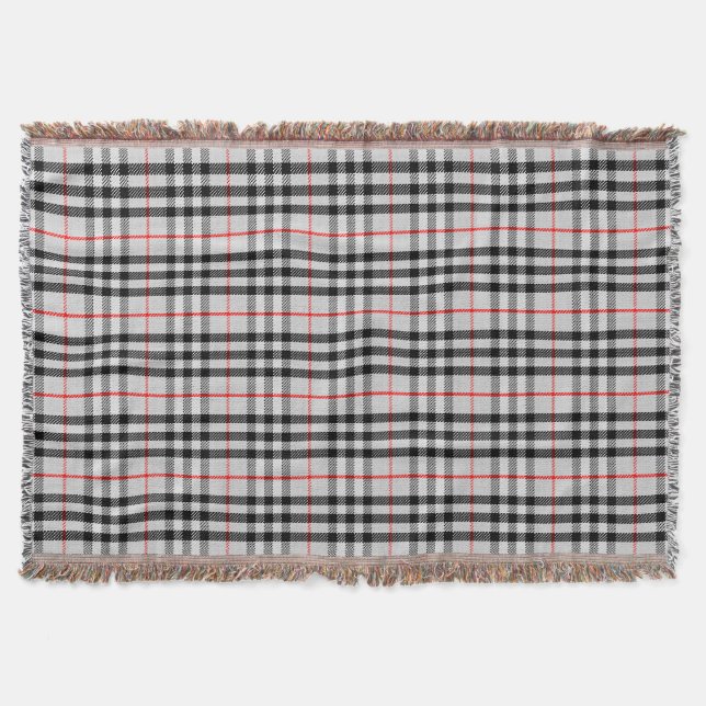 Couverture Black White Red Classic Checkered Fabric (Devant)