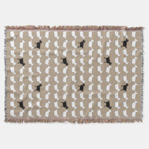 Couverture Blanc de moutons avec le jet de motif d'amusement