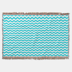 Couverture Blanc et motif de zigzag d'Aqua
