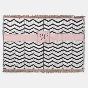 Couverture Blanc noir et blanc blanc et blanc Chevron lanceur