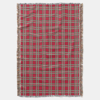 Couverture Blanche à lancer rustique à plaid rouge