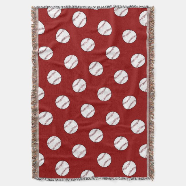 Couverture Blanche de lancer de base-ball rouge (devant Vertical)