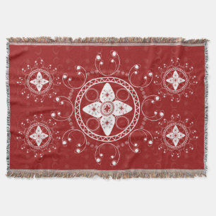 Couverture Blanche Et Rouge Foncé Célite Inspiré Lot Blanche