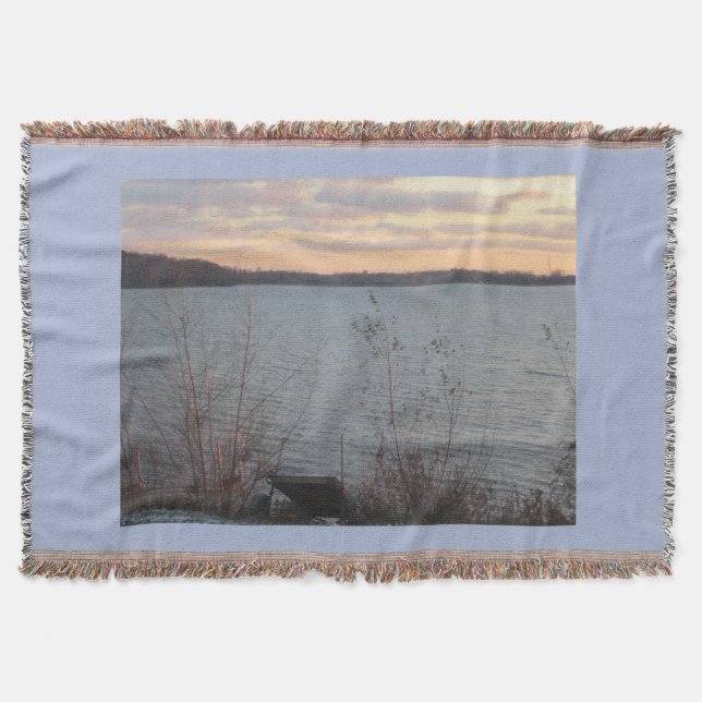 Couverture Blanche Sunset Lake Shore (Devant)