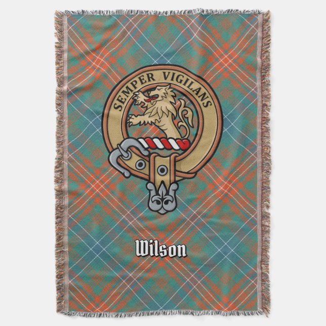 Couverture Blason de Clan Wilson sur ancien tartan (devant Vertical)