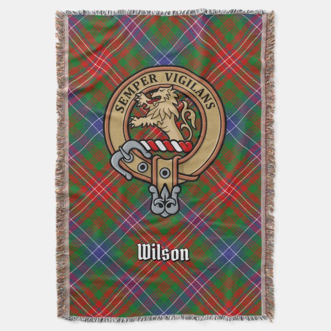 Couverture Blason de Clan Wilson sur tartan moderne (devant Vertical)