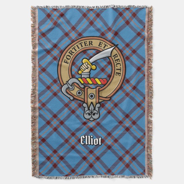 Couverture Blason du Clan Elliot sur ancien tartan (devant Vertical)