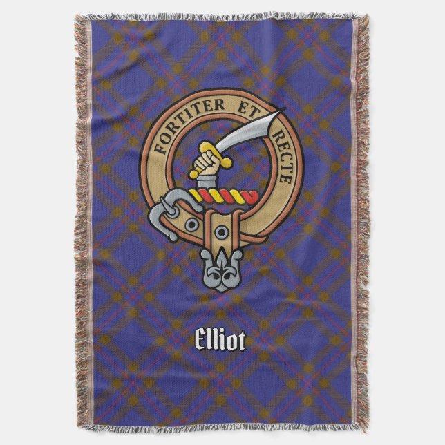 Couverture Blason du clan Elliot sur tartan moderne (devant Vertical)