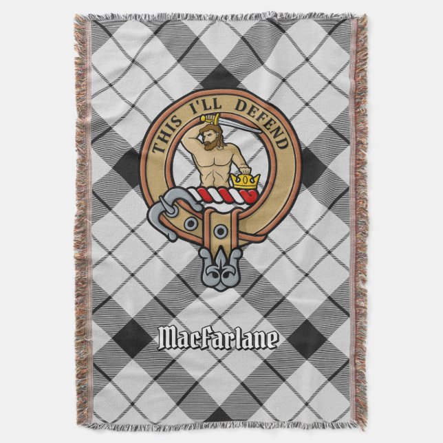 Couverture Blason du clan MacFarlane sur tartan noir et blanc (devant Vertical)