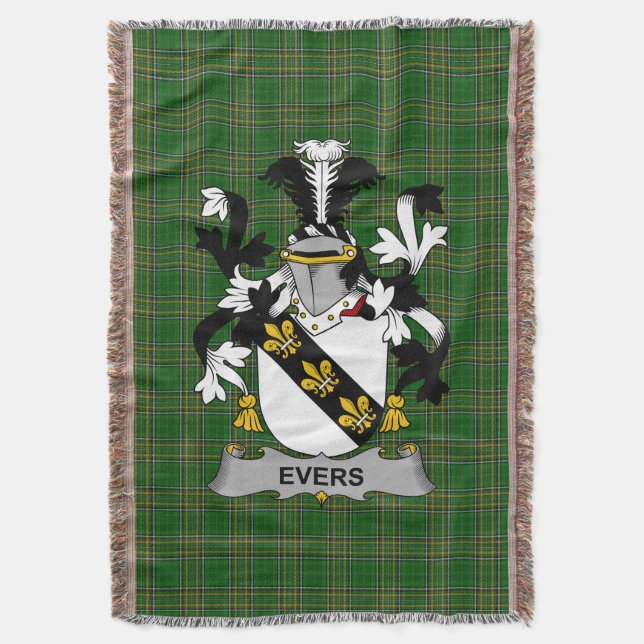 Couverture Blason irlandais Evers Famille Crest Irlande (devant Vertical)