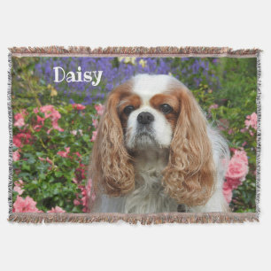 Couverture Blenheim Cavalier King Charles Spaniel en fleurs