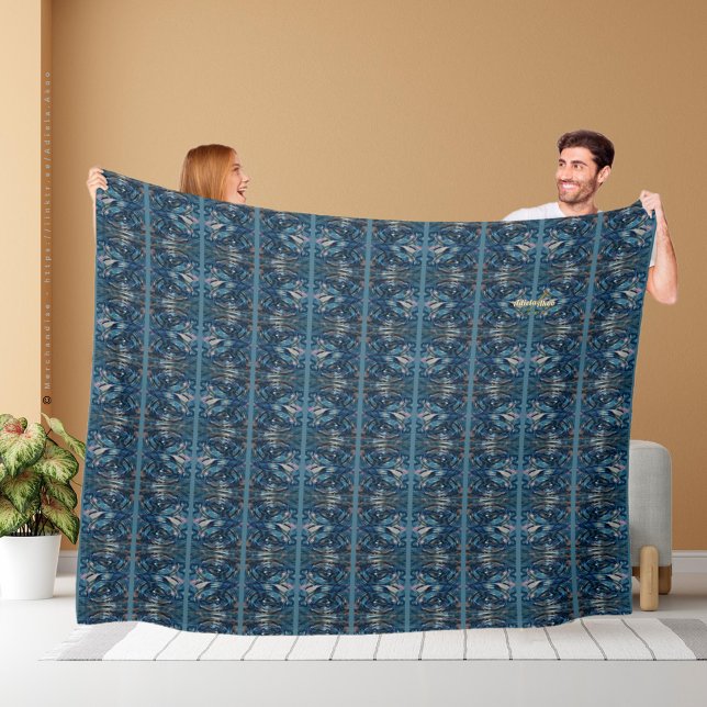 Couverture bleu à motifs Paisley par Poet Adiela A (Blue Stripe Paisely Blanket designed by Poet Adiela Akoo. Browse my store 4 cool finds & great buys!)