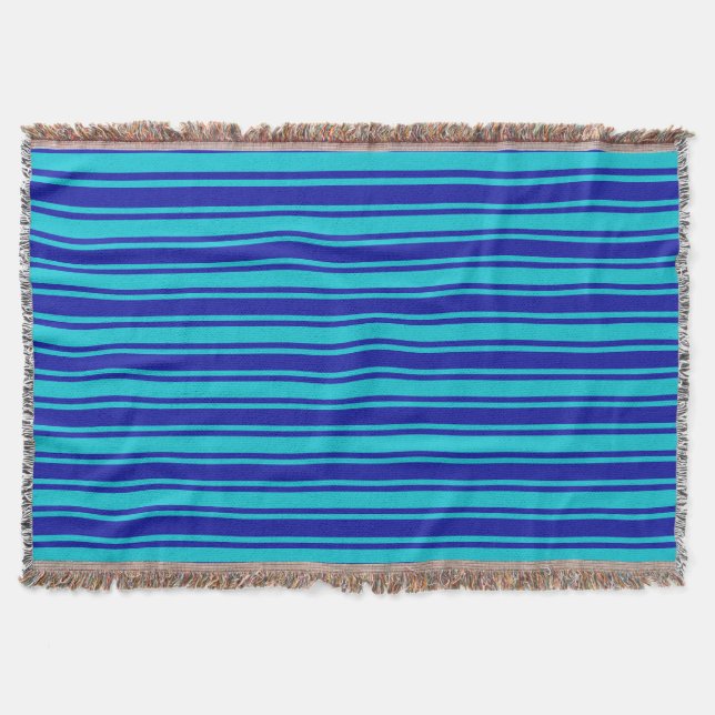 Couverture Bleu et turquoise bandes bonbons (Devant)