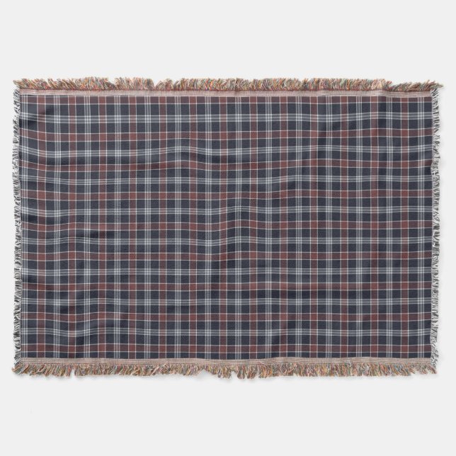 Couverture Bleu marine et Bourgogne Plaid Lance Blanket (Devant)