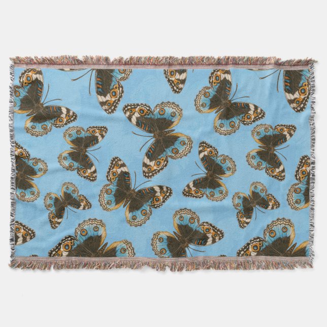 Couverture Bleu motif papillon Pansy (Devant)