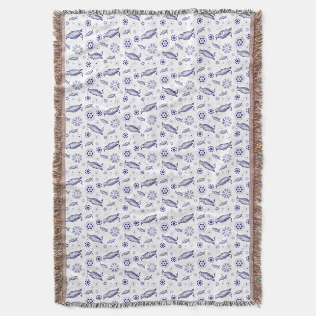 Couverture Bleu oiseau et fleurs sans couture motif (devant Vertical)