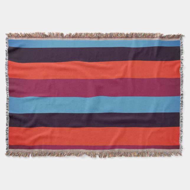 Couverture Bleu, Orange, Brown, Rayures rouges Lancer la couv (Devant)