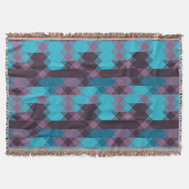 Couverture bleu paon, violet, bleu topaze et tonnerre (Devant)