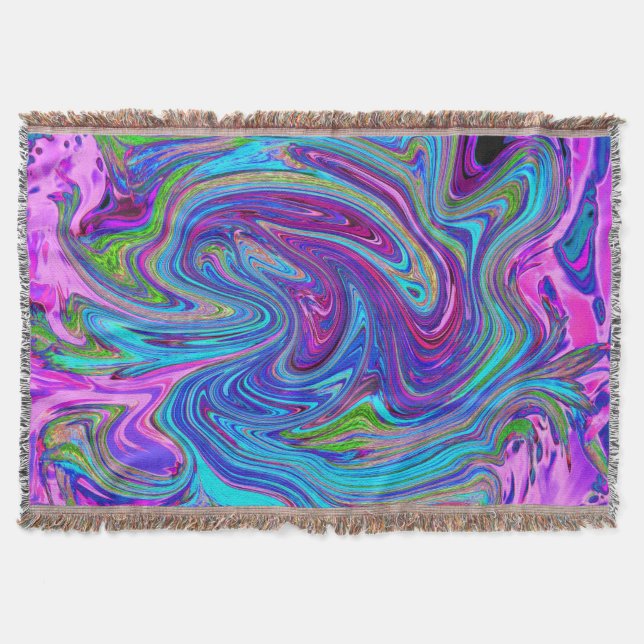 Couverture Bleu, Rose et Violet Groovy Art Abstrait Rétro (Devant)