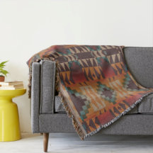 Bleu turquoise Beige Rouge foncé Art Tribal Brown