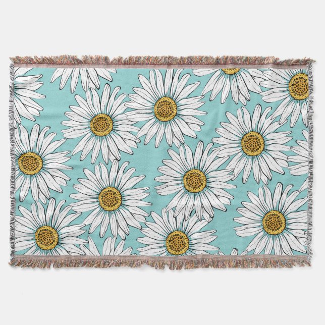 Couverture Bleu Vintage marguerite (Devant)