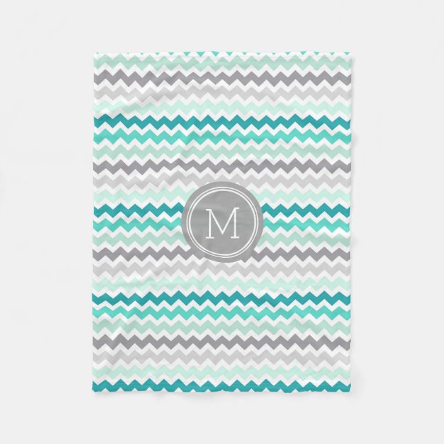 Couverture bleue grise de monogramme de motif de (Devant)