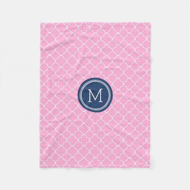Couverture bleue rose de monogramme de motif de (Devant)