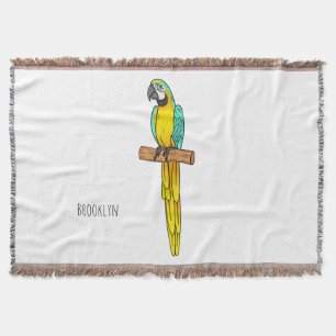 Couverture Blue-and-yellow macaw bird cartoon illustration